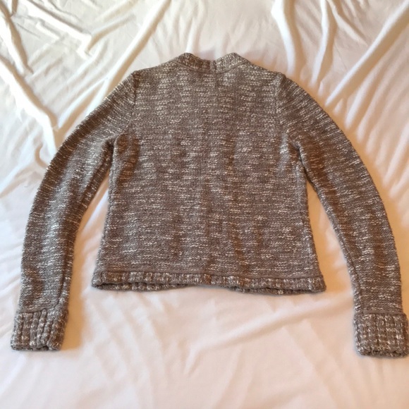 NWT LOFT Tan & White Four Pocket Cardigan, S - Picture 6 of 8